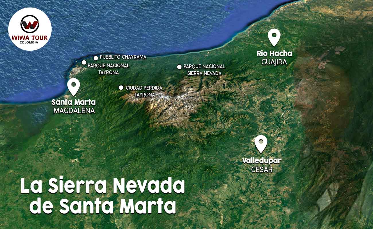 mapa de la sierra nevada de santa marta