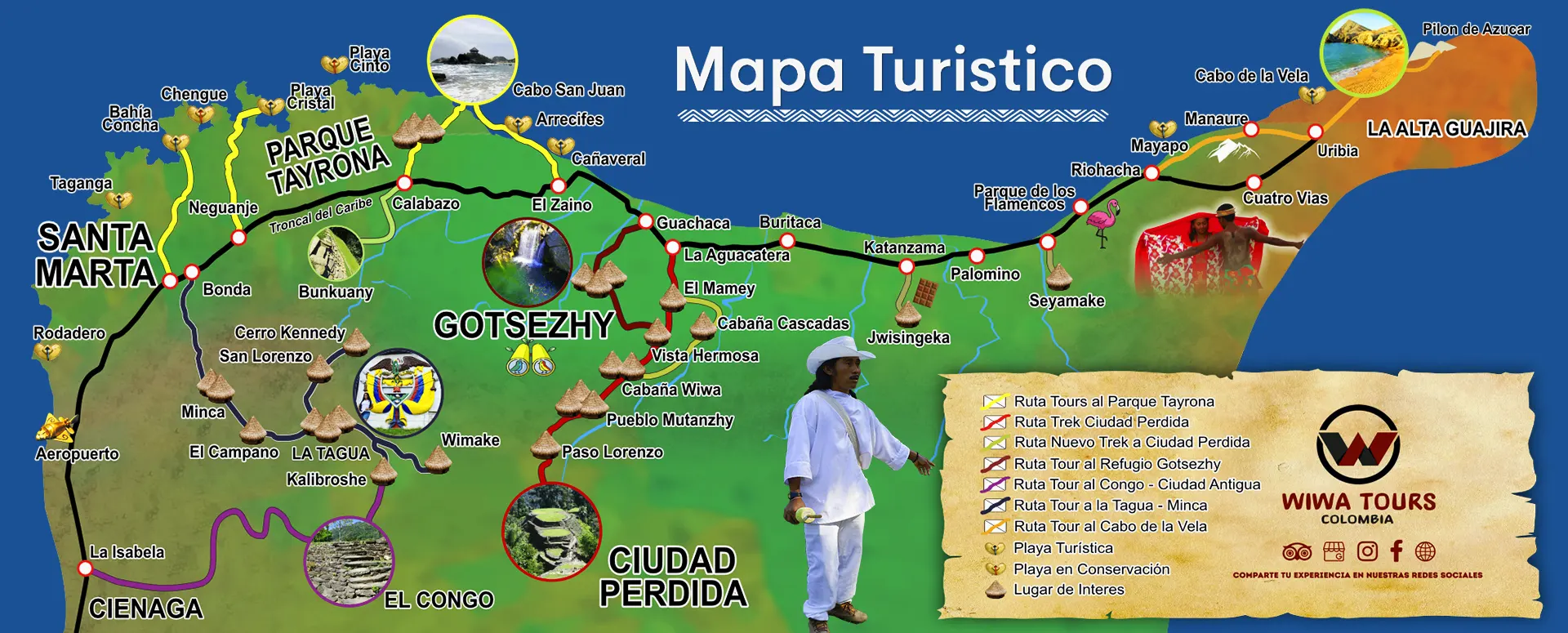 mapa turistico de santa marta