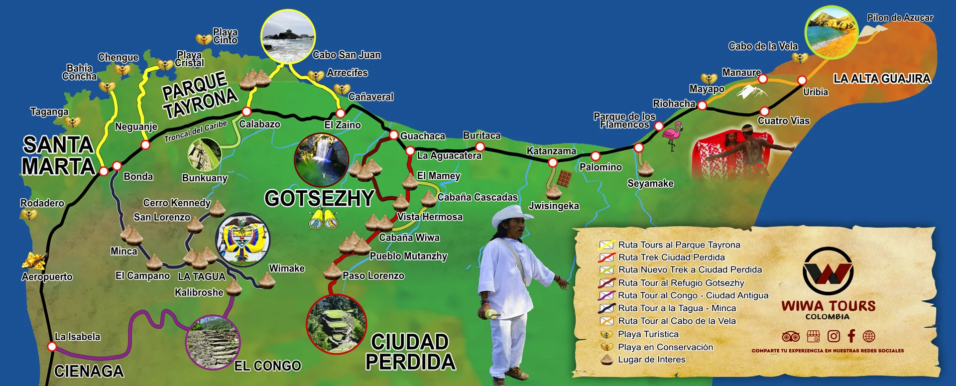 mapa turistico de santa marta colombia
